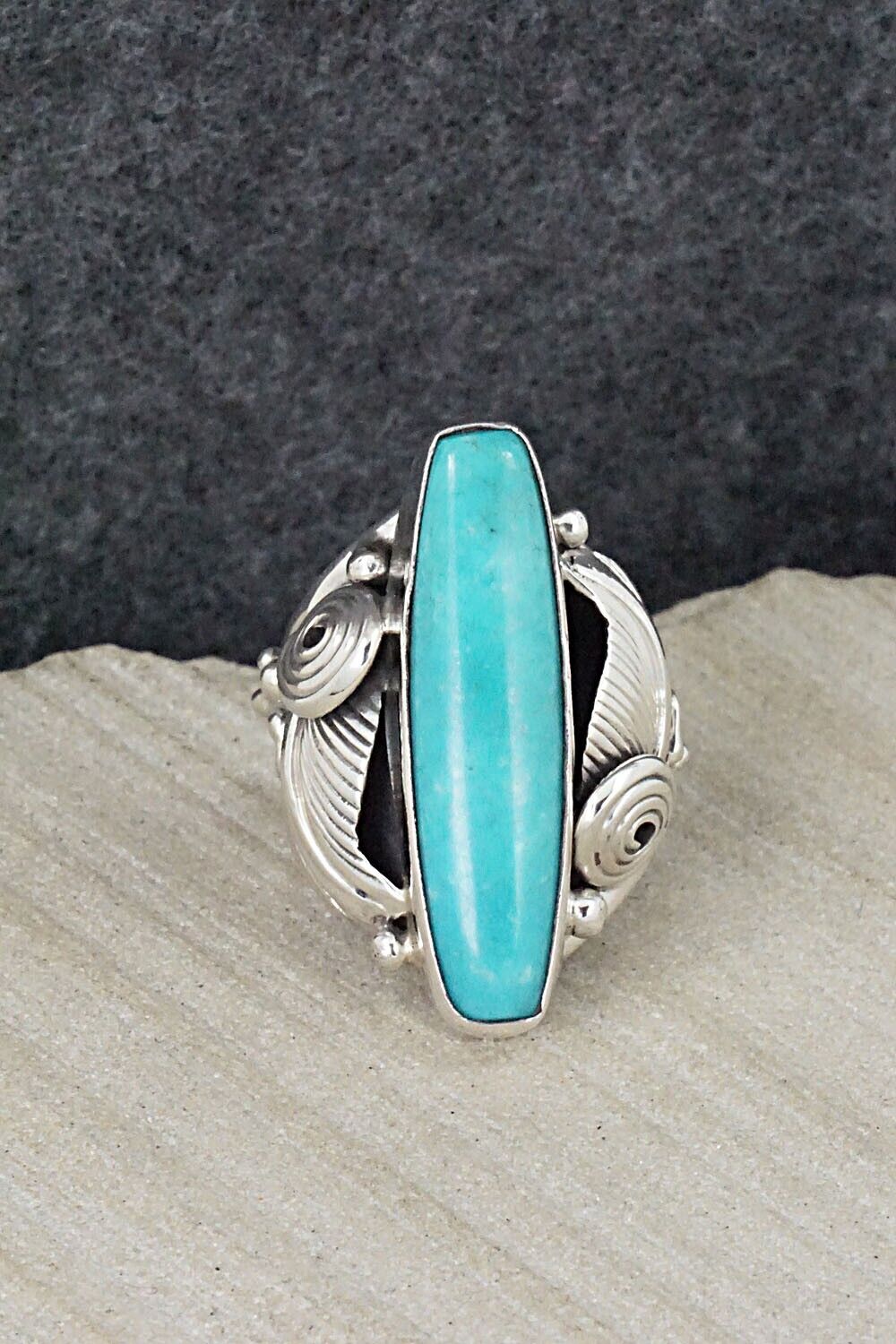 Turquoise & Sterling Silver Ring - Darrell Morgan - Size 6.5
