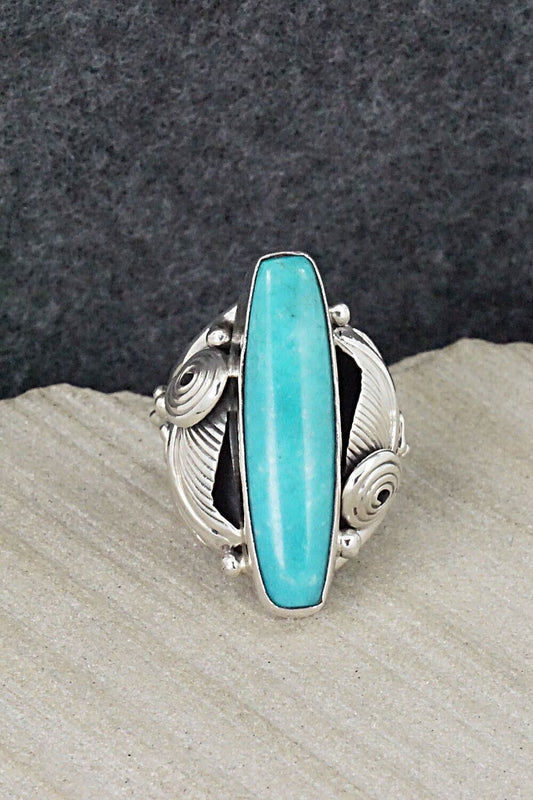 Turquoise & Sterling Silver Ring - Darrell Morgan - Size 6.5