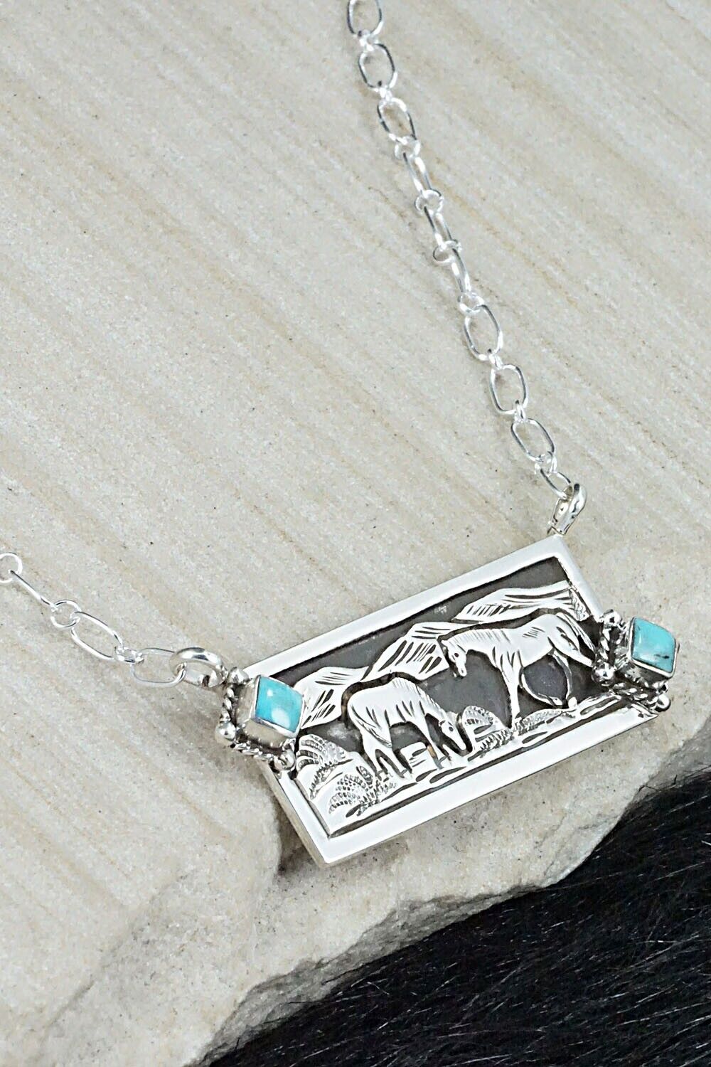 Turquoise & Sterling Silver Necklace - Jeremy Delgarito