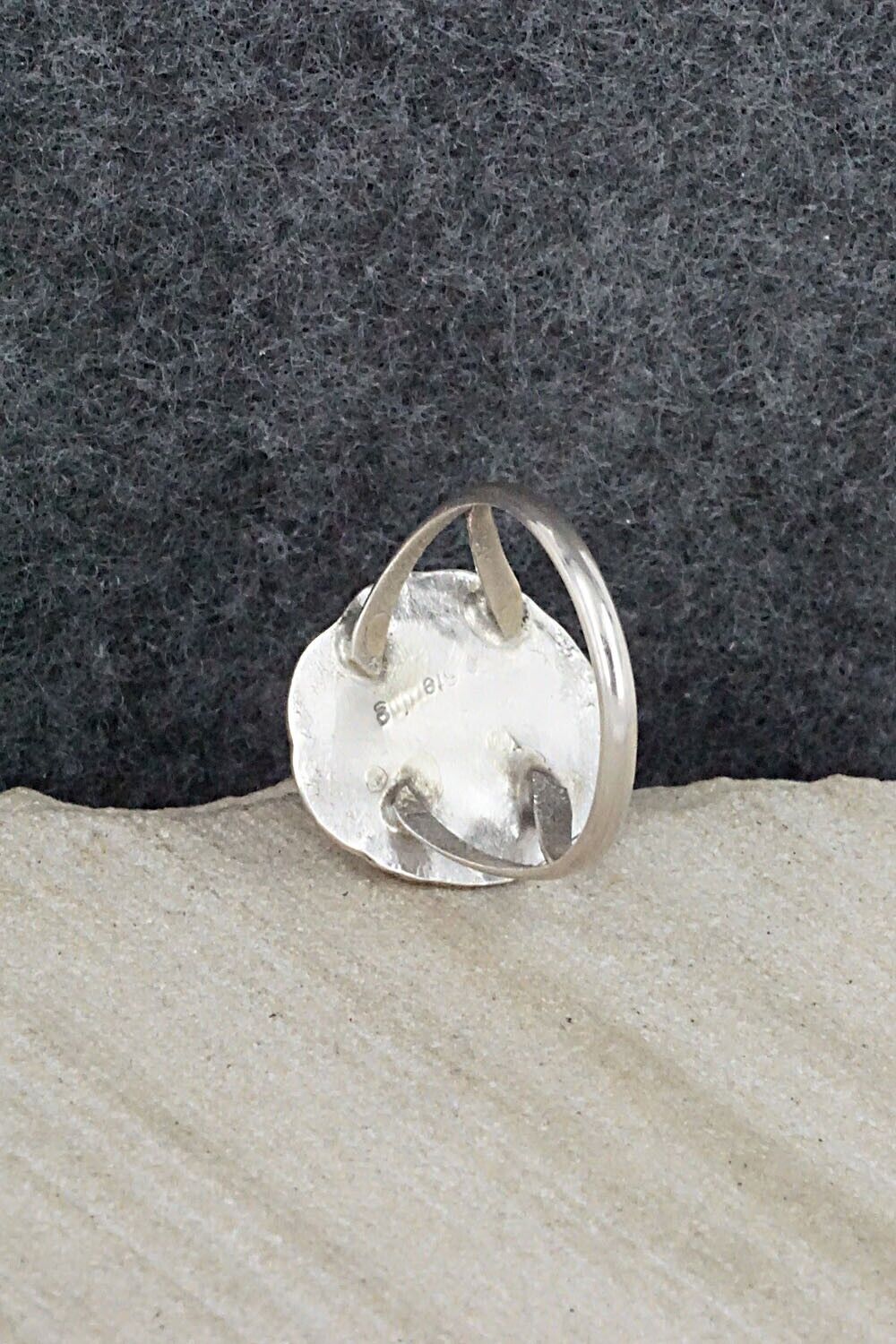 Spiny Oyster & Sterling Silver Ring - Freda Martinez - Size 7