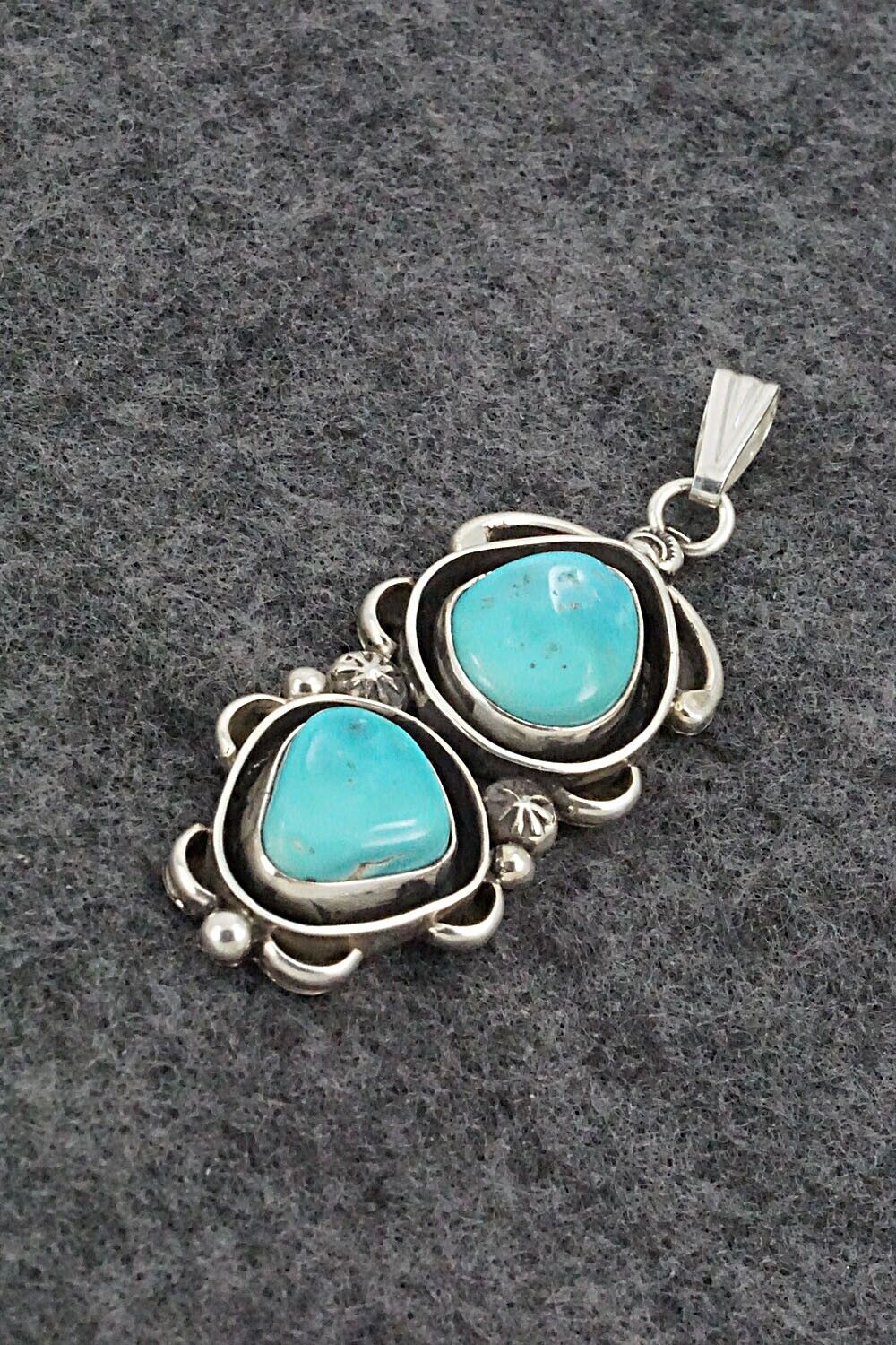 Turquoise & Sterling Silver Pendant - Roger Lewis