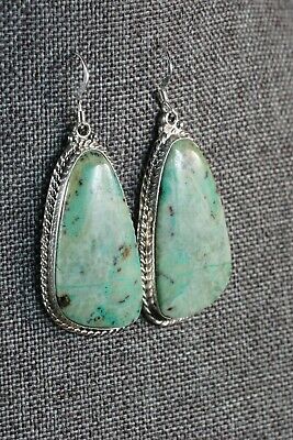 Navajo Turquoise and Sterling Silver Earrings - Verley Betone