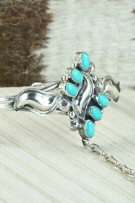 Turquoise & Sterling Silver Princess Bracelet & Ring - Size 7.5