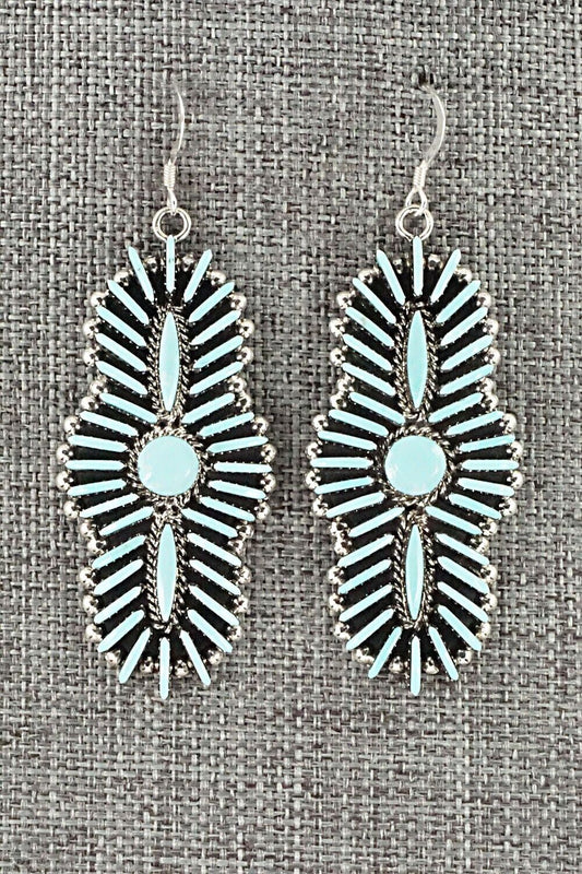 Turquoise & Sterling Silver Earrings - Edmund Cooeyate