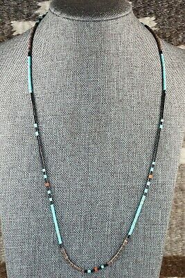 Turquoise, Shell, Coral & Sterling Silver Necklace - Esquipula Tenorio