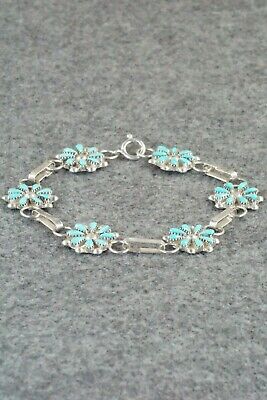 Turquoise & Sterling Silver Link Bracelet - David Leekity