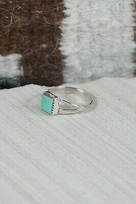 Navajo Turquoise and Sterling Silver Ring - Robert Martinez - Size 10.75