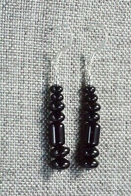 Onyx & Sterling Silver Earrings - Louise Joe