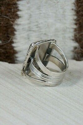 Navajo Onyx & Sterling Silver Ring - Alvin Joe - Size 9