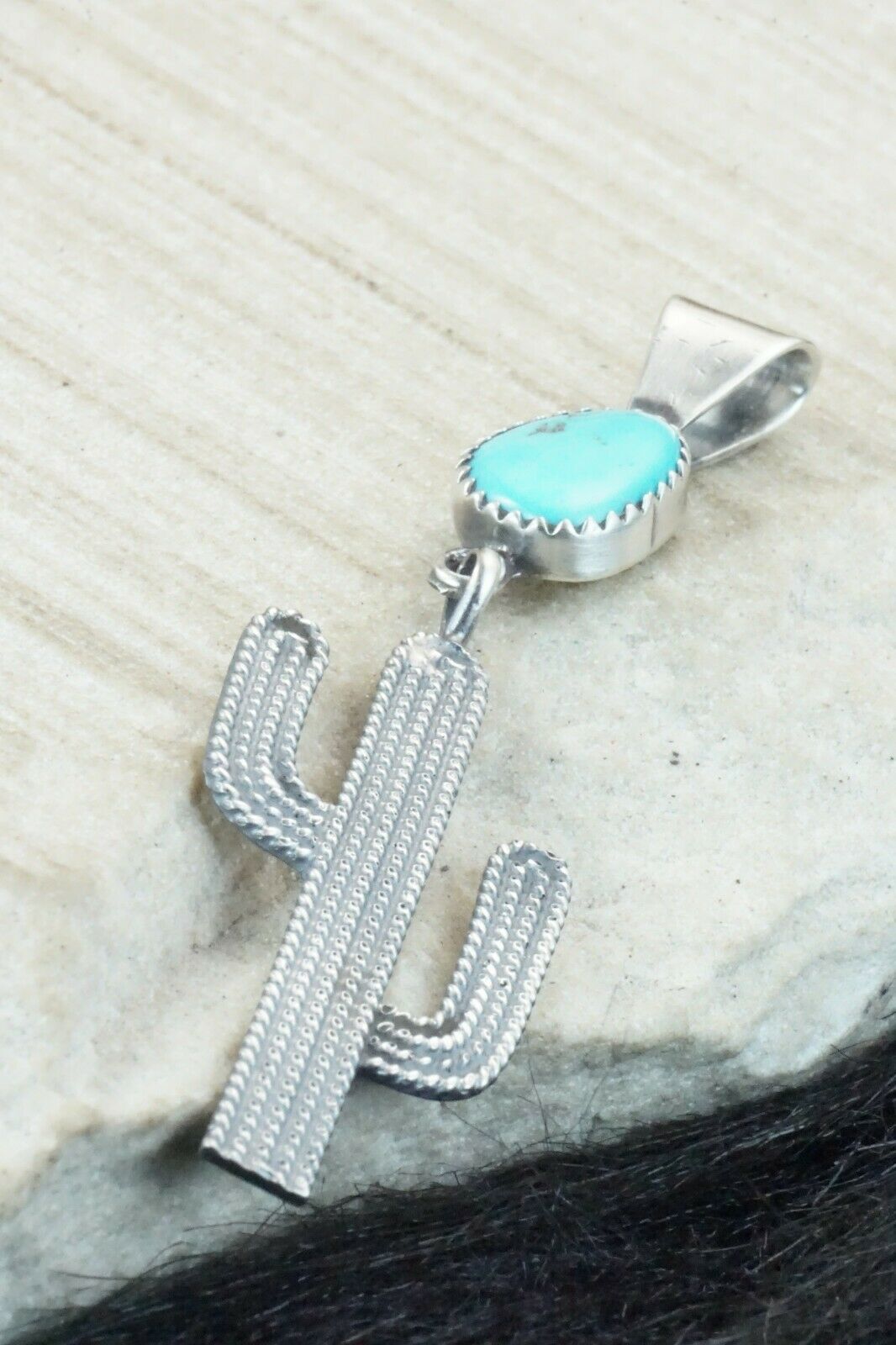 Turquoise and Sterling Silver Pendant - Annie Spencer
