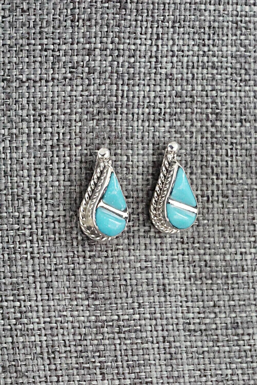 Turquoise & Sterling Silver Earrings - Gloria Tucson