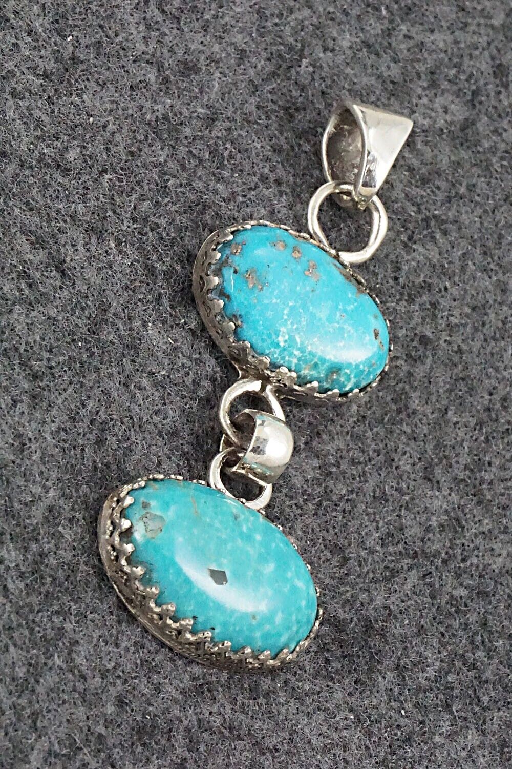 Turquoise and Sterling Silver Pendant - Matilda Chattin