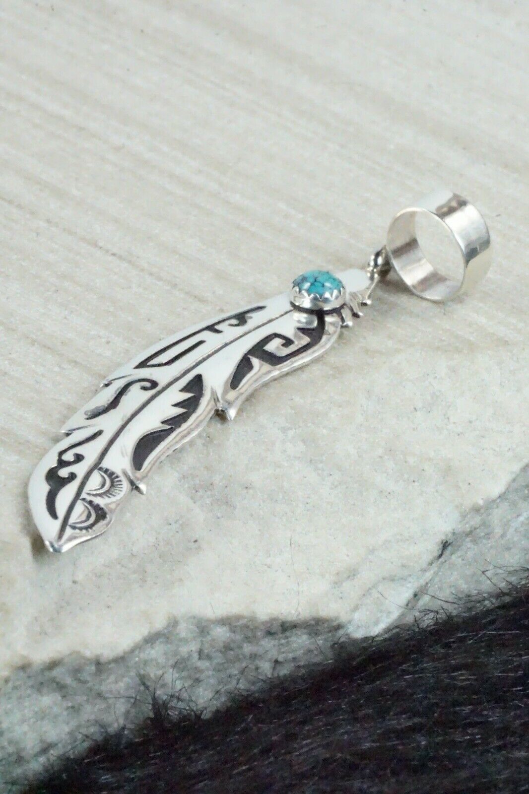 Turquoise & Sterling Silver Pendant - Richard Singer