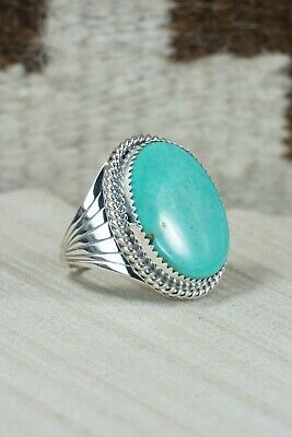 Navajo Turquoise and Sterling Silver Ring - Bobby Platero - 10.25
