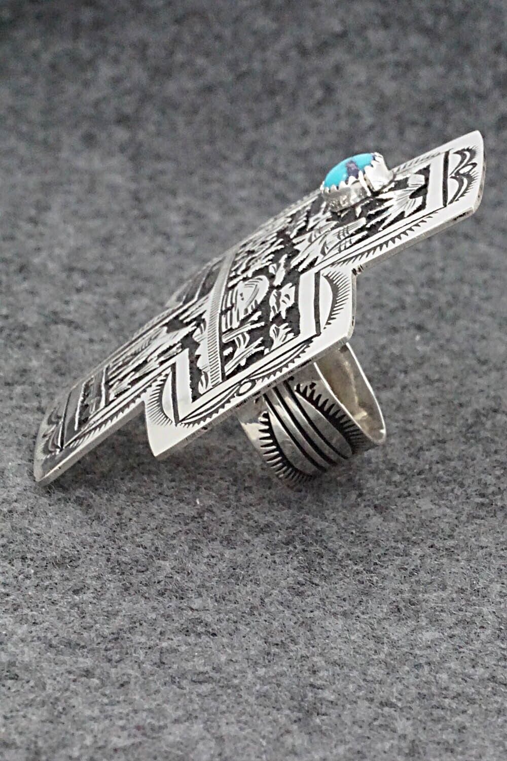 Turquoise & Sterling Silver Ring - Richard Singer - Size 7.5 (Adj.)