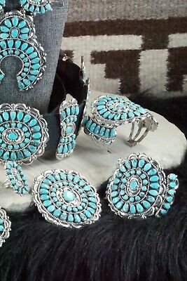 Turquoise & Sterling Silver Squash Blossom Set - Victor Begay