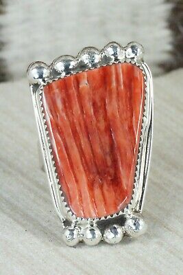 Spiny Oyster & Sterling Silver Ring - Delbert Arviso - 8
