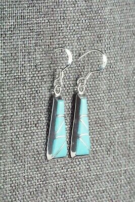 Turquoise & Sterling Silver Earrings - Stewart Tucson - High Lonesome Trading