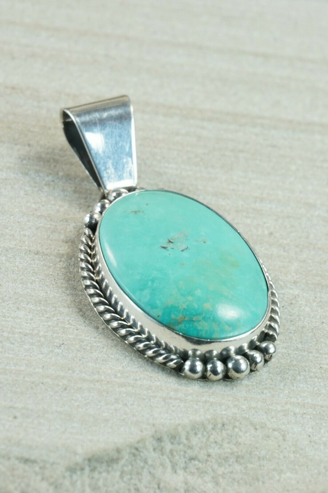 Navajo Turquoise and Sterling Silver Pendant - Jan Mariano