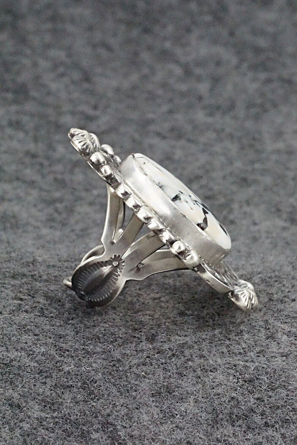 White Buffalo & Sterling Silver Ring - Tom Lewis - Size 6