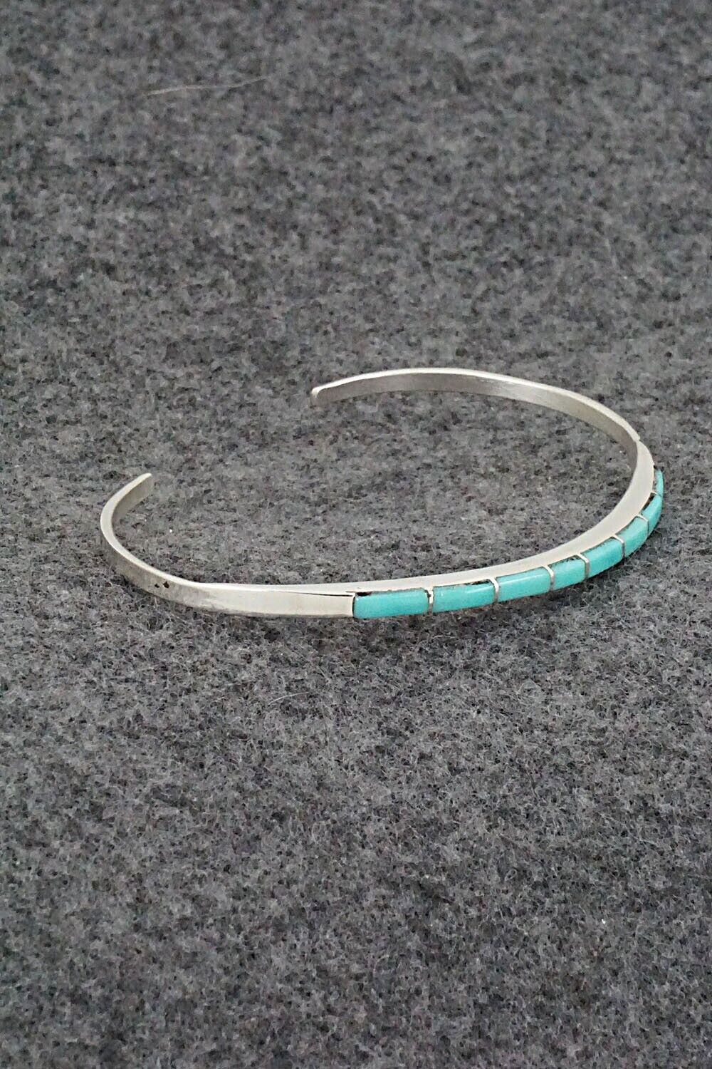 Turquoise & Sterling Silver Inlay Bracelet - Jeanette Chavez