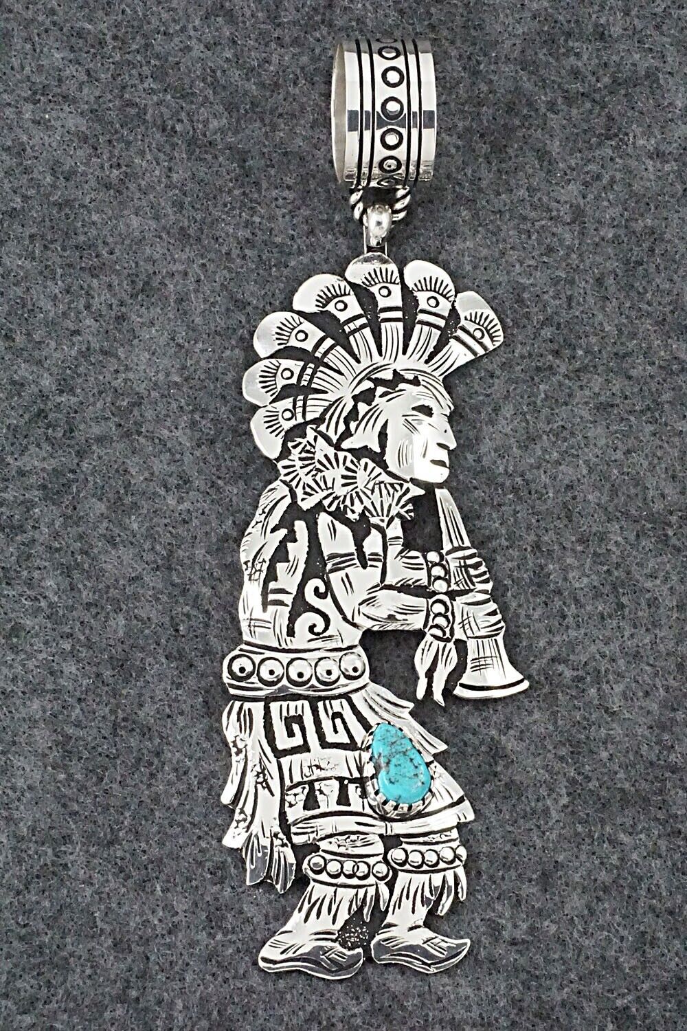 Turquoise & Sterling Silver Pendant - Richard Singer