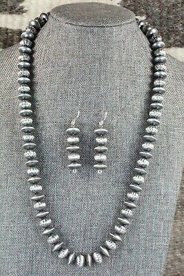 Sterling Silver Navajo Pearl Necklace & Earrings - Tonisha Haley