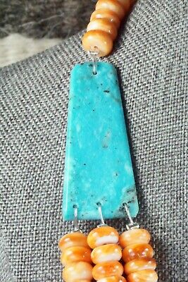 Turquoise & Spiny Oyster Necklace - Lupe Lovato