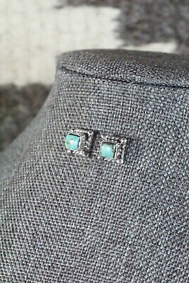 Navajo Turquoise & Sterling Silver Earrings - Jacinda Bodie