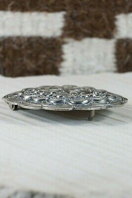 Navajo Sterling Silver Belt Buckle - Wallace Yazzie Jr - High Lonesome Trading