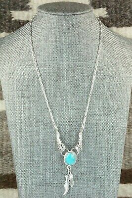 Turquoise & Sterling Silver Necklace - Lee Shorty