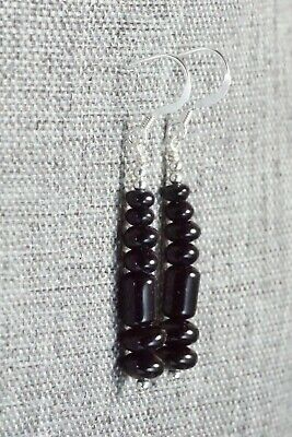 Onyx & Sterling Silver Earrings - Louise Joe