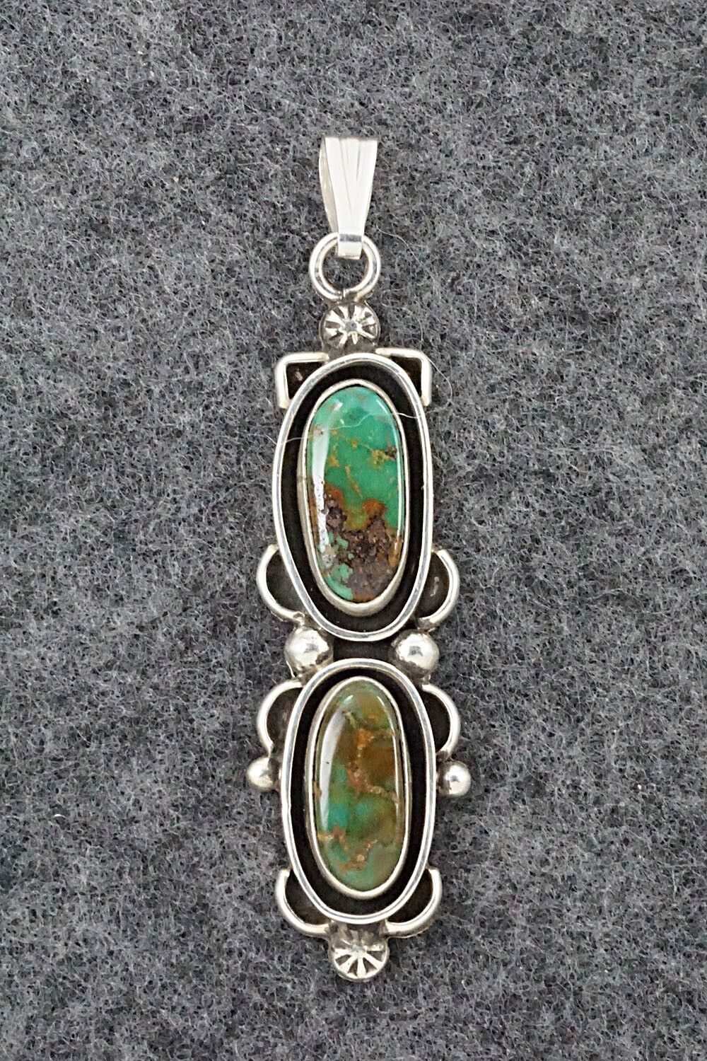 Turquoise & Sterling Silver Pendant - Roger Lewis