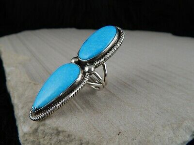 Turquoise & Sterling Silver Ring - Rick Martinez - Navajo - Size 8 - High Lonesome Trading