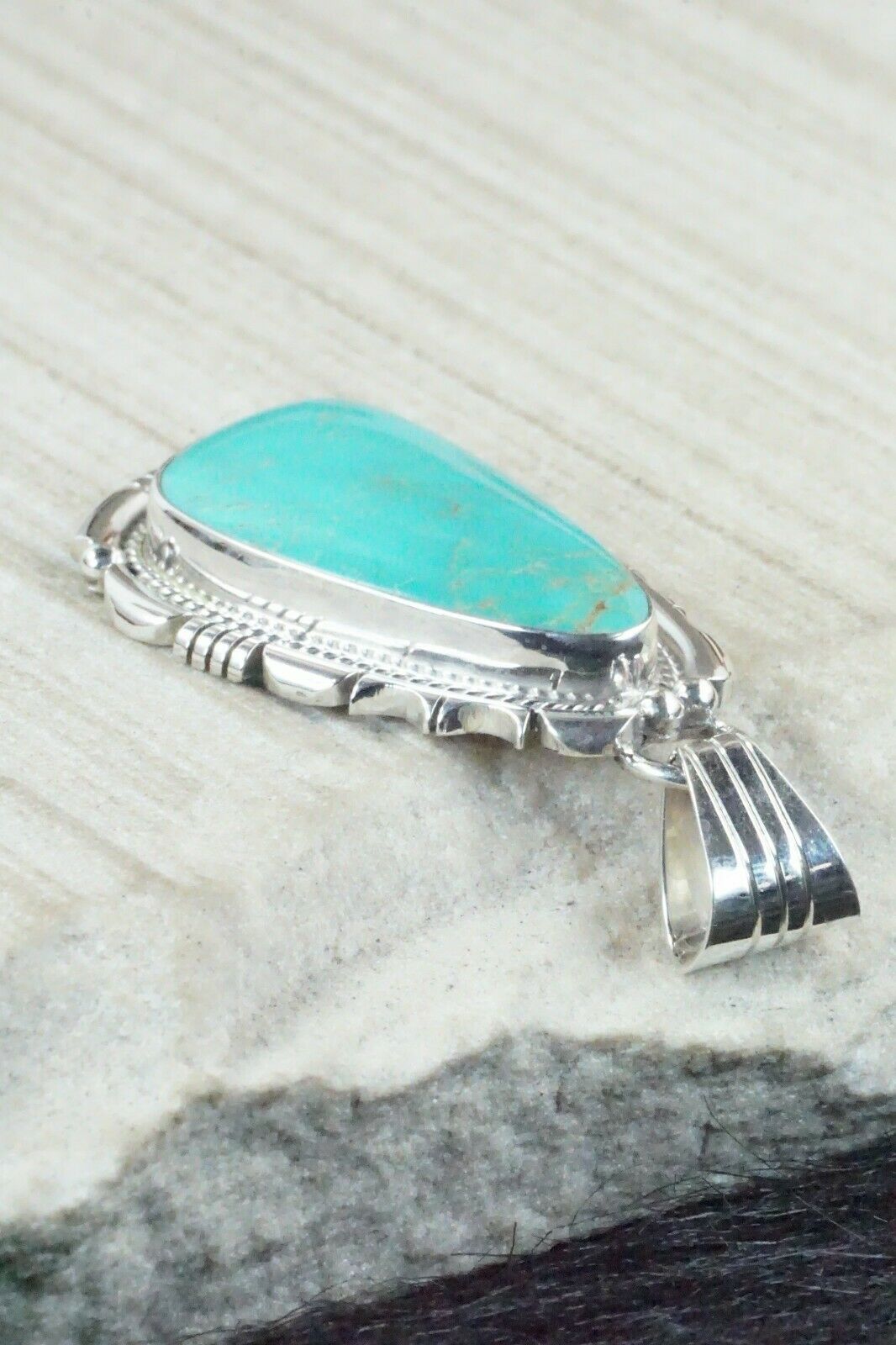Turquoise & Sterling Silver Pendant - Samuel Yellowhair