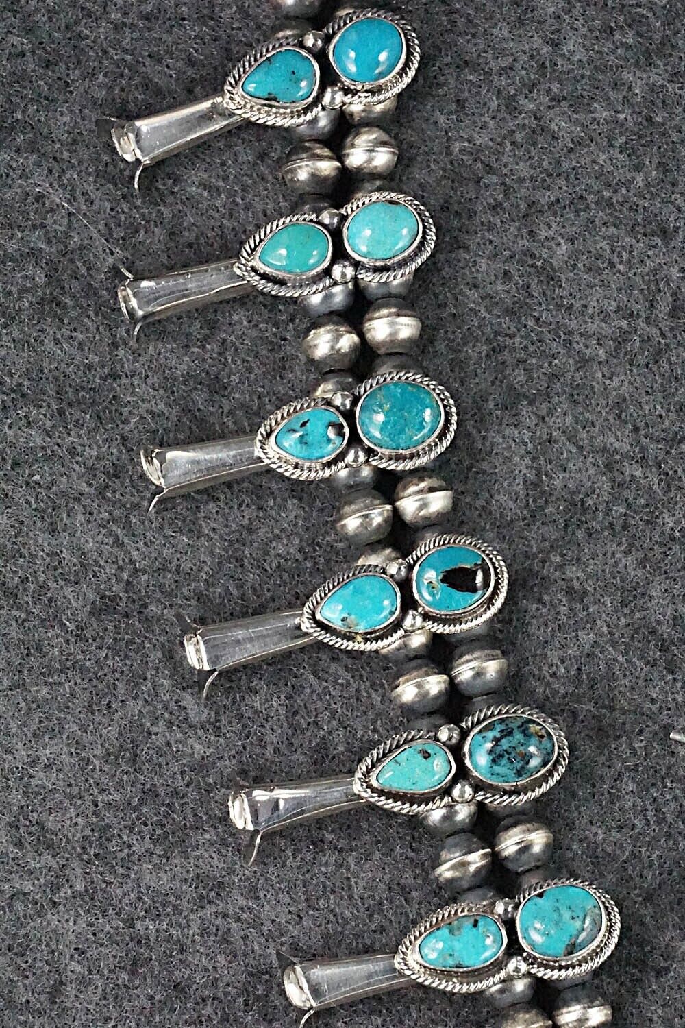 Turquoise & Sterling Silver Squash Blossom Set - Annie Haskie