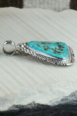 Turquoise and Sterling Silver Pendant - Alvin Joe