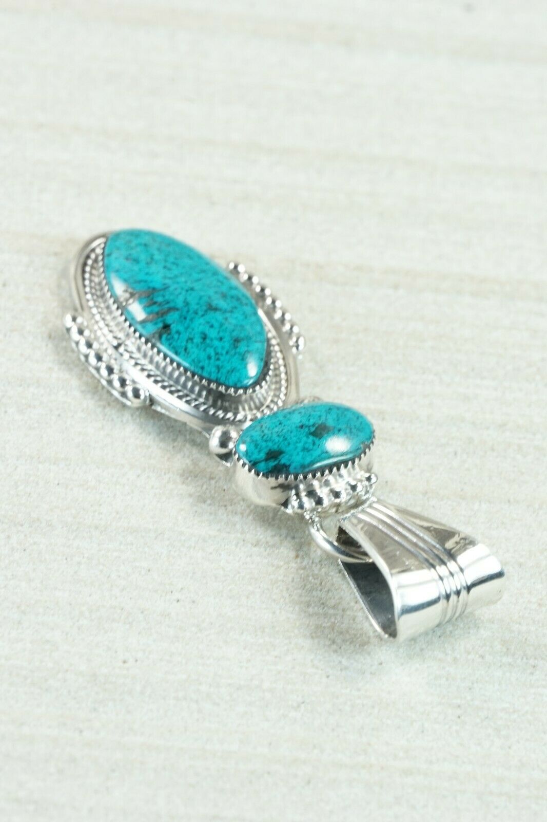 Navajo Turquoise and Sterling Silver Pendant - Bobby Platero