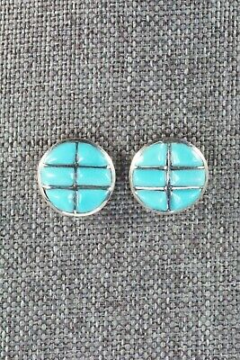Turquoise & Sterling Silver Earrings - Lily Malani - High Lonesome Trading