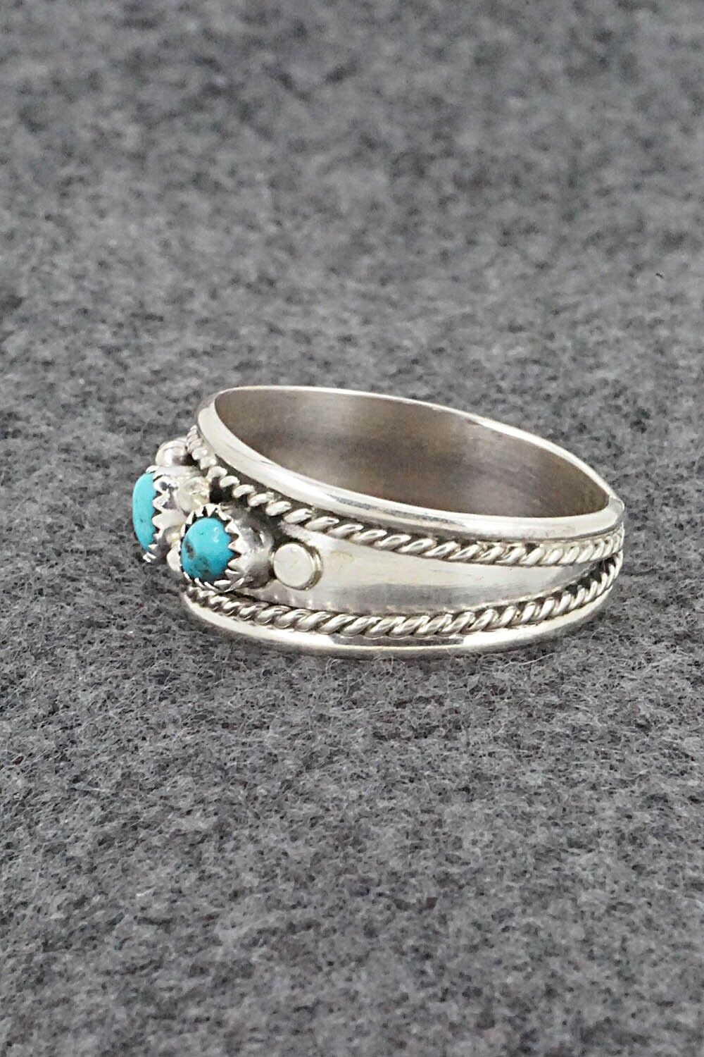 Turquoise & Sterling Silver Ring - Sondra Whitegoat - Size 12.75