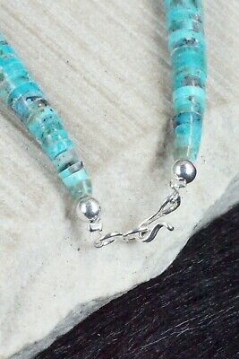 Turquoise & Sterling Silver Necklace - Lupe Lovato