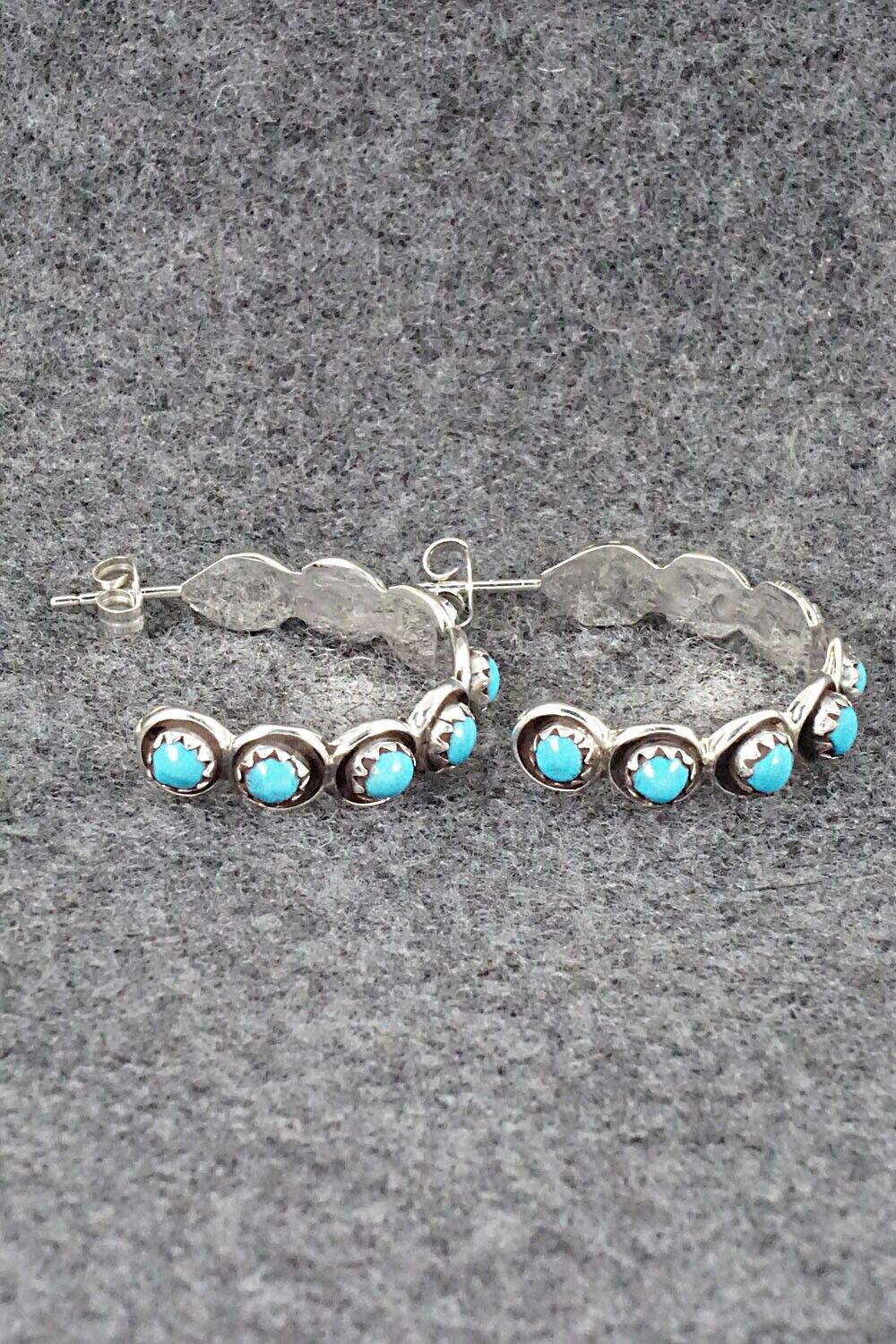 Turquoise & Sterling Silver Earrings - Florenda Lonasee