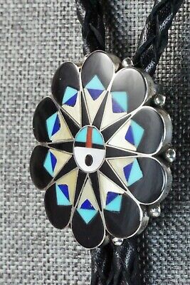 Multi Stone & Sterling Silver Bolo Tie - Delwin Gasper