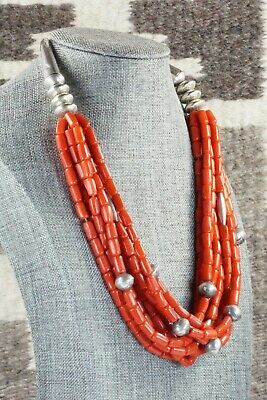 Coral & Sterling Silver Necklace - Isabelle John