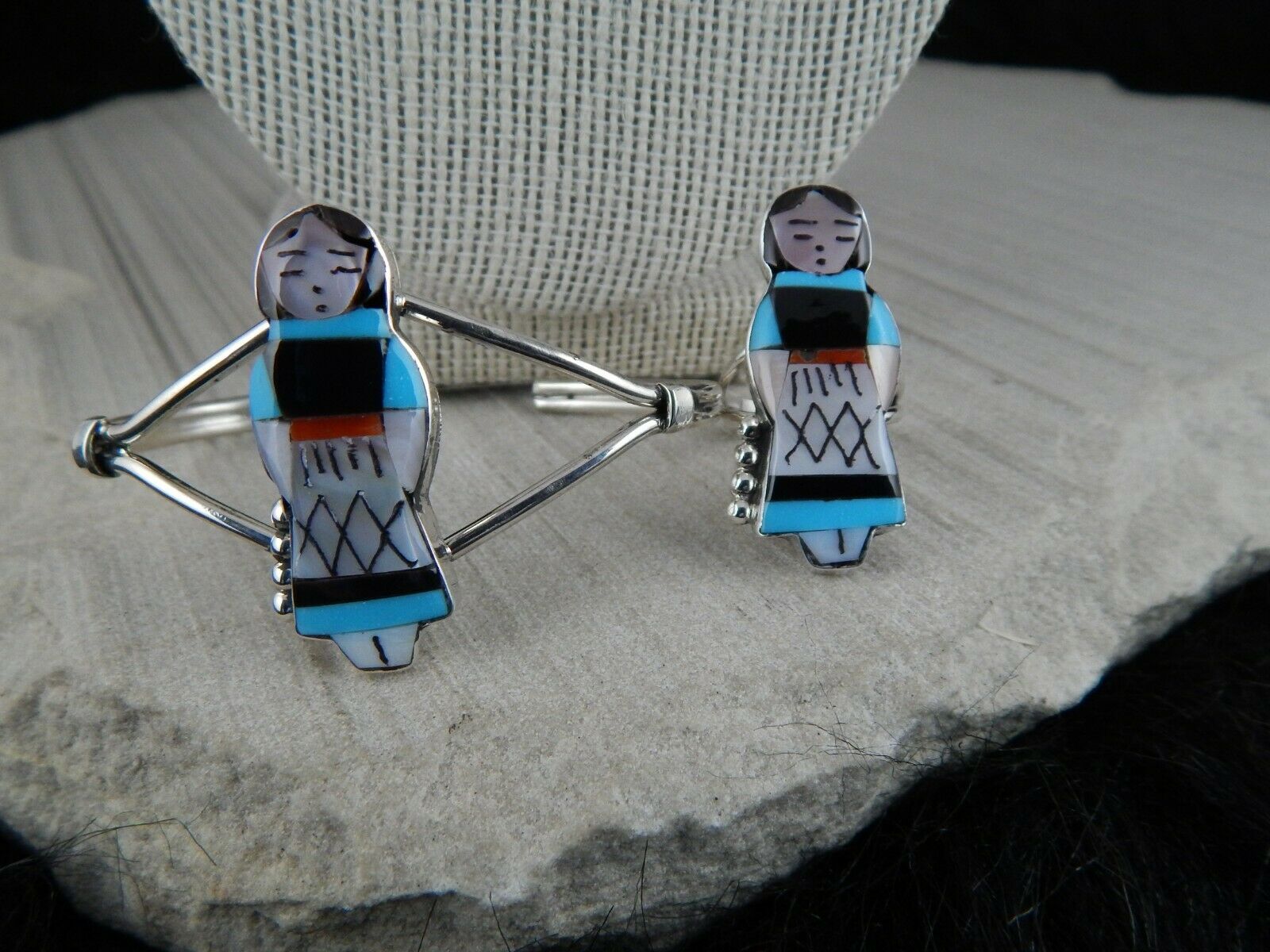 Zuni Turquoise Inlay Maiden Jewelry Set - Joyce Waseta - High Lonesome Trading