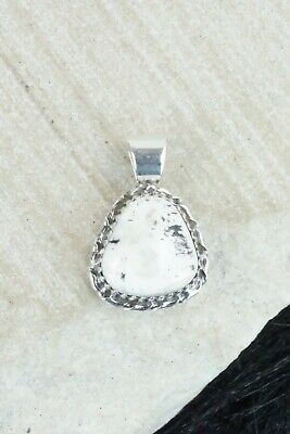 White Buffalo & Sterling Silver Pendant - Alvin Joe