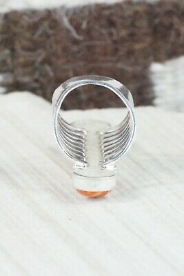 Spiny Oyster & Sterling Silver Ring - Thomas Yazzie - Size 6.5