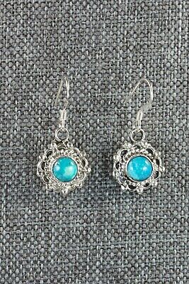 Navajo Turquoise & Sterling Silver Earrings - Freida Martinez