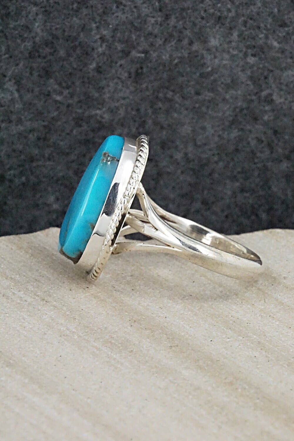 Turquoise & Sterling Silver Ring - Alice Rose Saunders - Size 8.5