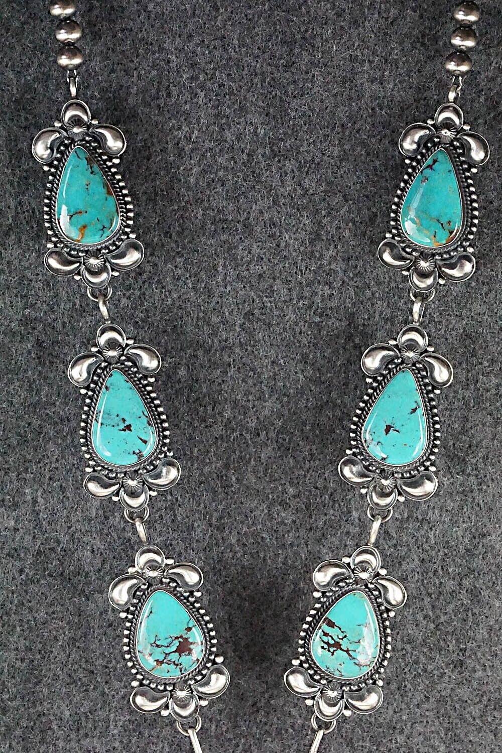 Turquoise & Sterling Silver Necklace and Earrings Set - Derrick Gordon
